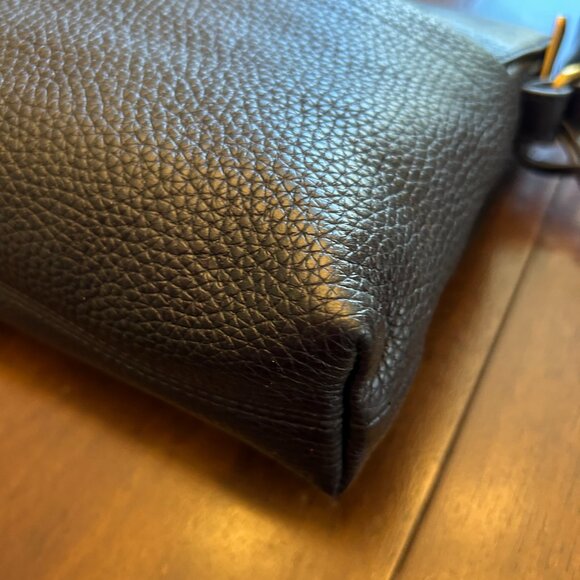 Fossil Kinley Small Black Fold Over Leather Crossbody Bag Black Pebbled Leather - Picture 14 of 16